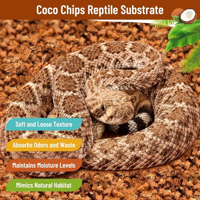 Riare 6 Pack Natural Coconut Chip Substrate for Reptiles- Compressed Coconut Husk Reptiles Bedding, Coco Husk Chip Terrarium Substrate for Snakes, Tortoises, Ball Python, Frogs, Bearded Dragon, Lizard - Image 5